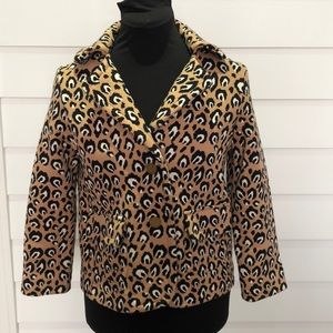 Tory Burch Leopard Cheetah Blazer Sweater Jacket